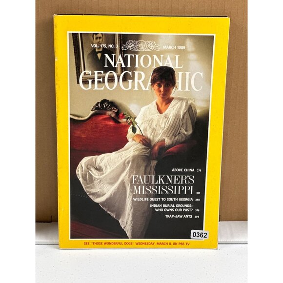 National Geographic March 1989 Issue Faulkners Mississippi Wildlife South Georgi - Picture 1 of 2